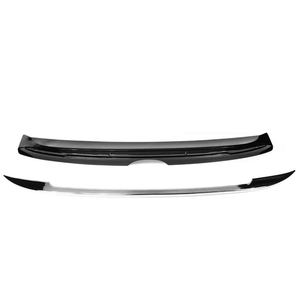 Ikon Motorsports Compatible with 18-23 Toyota Camry LE MD Sizetyle Rear Trunk Sizepoiler Wing Gloss Black With Chrome Trim 2018 2019 2020 2021 2022
