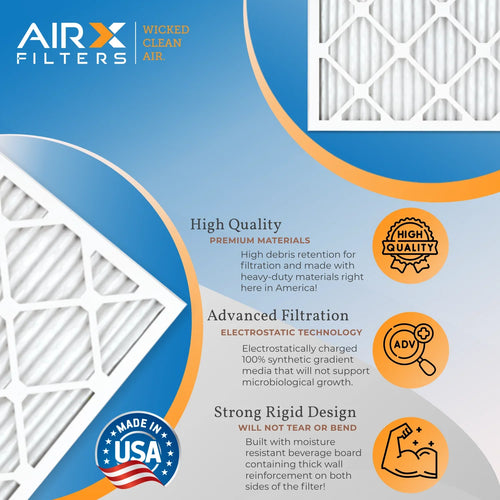 12x18x1 Air Filter MERV 8 Comparable to MPR 700 & FPR 5 Electrostatic Pleated Air Conditioner Filter 6 Pack HVAC AC Premium USizeA Made 12x18x1 Furnace Filters by AIRX FILTERSize WICKED CLEAN AIR.