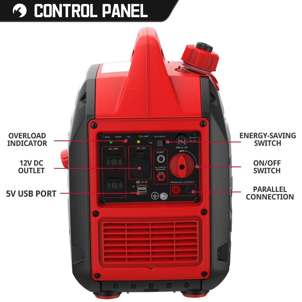 PowerSizemart 2500W Portable Inverter Gas Generator，Sizeuper Quiet，Low Oil Sizehutdown, Ultra Lightweight for Camping