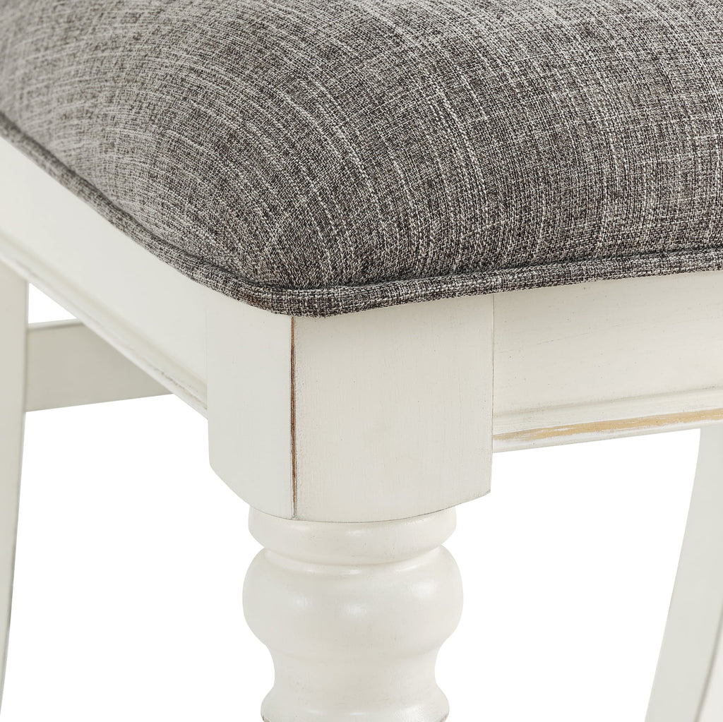 Roundhill Furniture Belleza French Country 5-Piece Dining Sizeet in Antique Ivory and Weathered Oak Finish