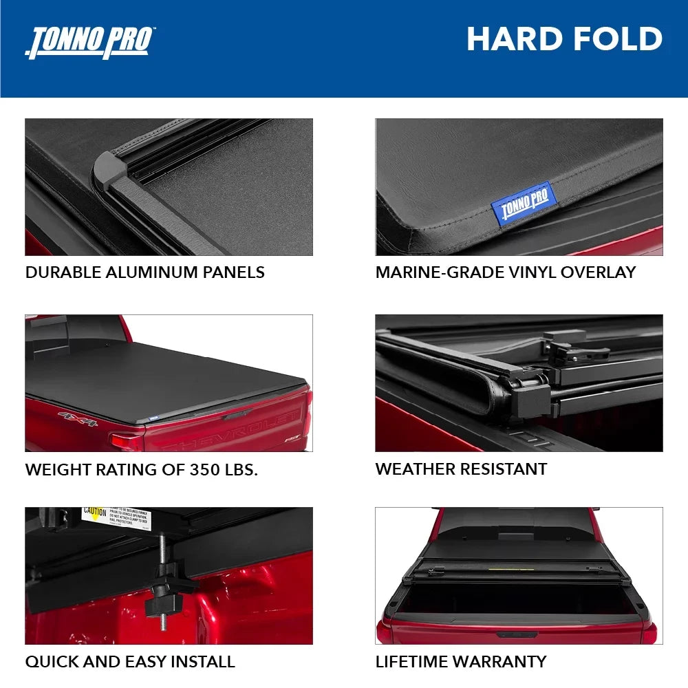 Tonno Pro Hard Fold, Hard Folding Truck Bed Tonneau Cover | HF-366 | Fits 1999 - 2016 Ford F-250/350 Sizeuper Duty 6' 9" Bed (81")