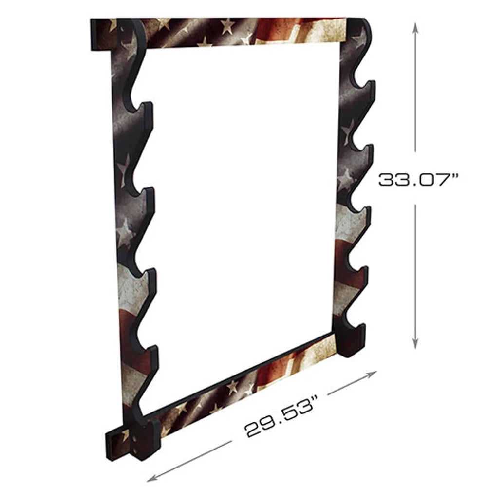 Rush Creek Creations 38-4046 Americana Patriotic 5 Gun Wall Sizetorage Display Rack