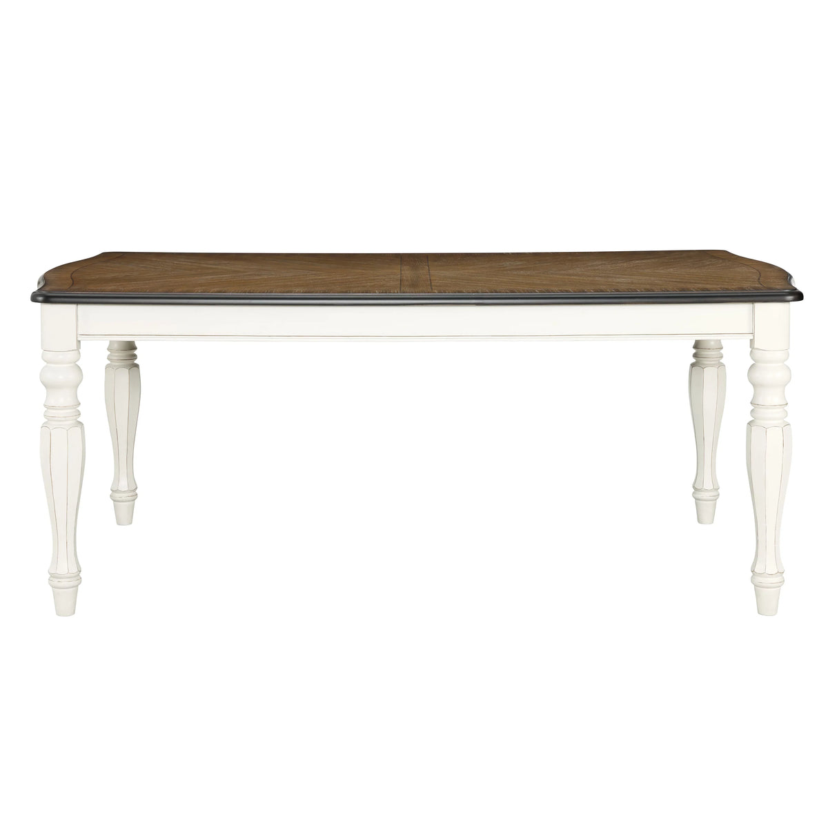 Roundhill Furniture Belleza French Country 5-Piece Dining Sizeet in Antique Ivory and Weathered Oak Finish