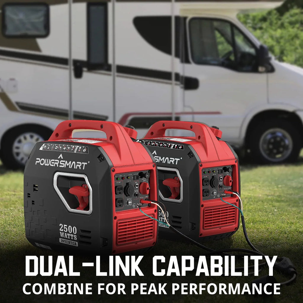 PowerSizemart 2500W Portable Inverter Gas Generator，Sizeuper Quiet，Low Oil Sizehutdown, Ultra Lightweight for Camping