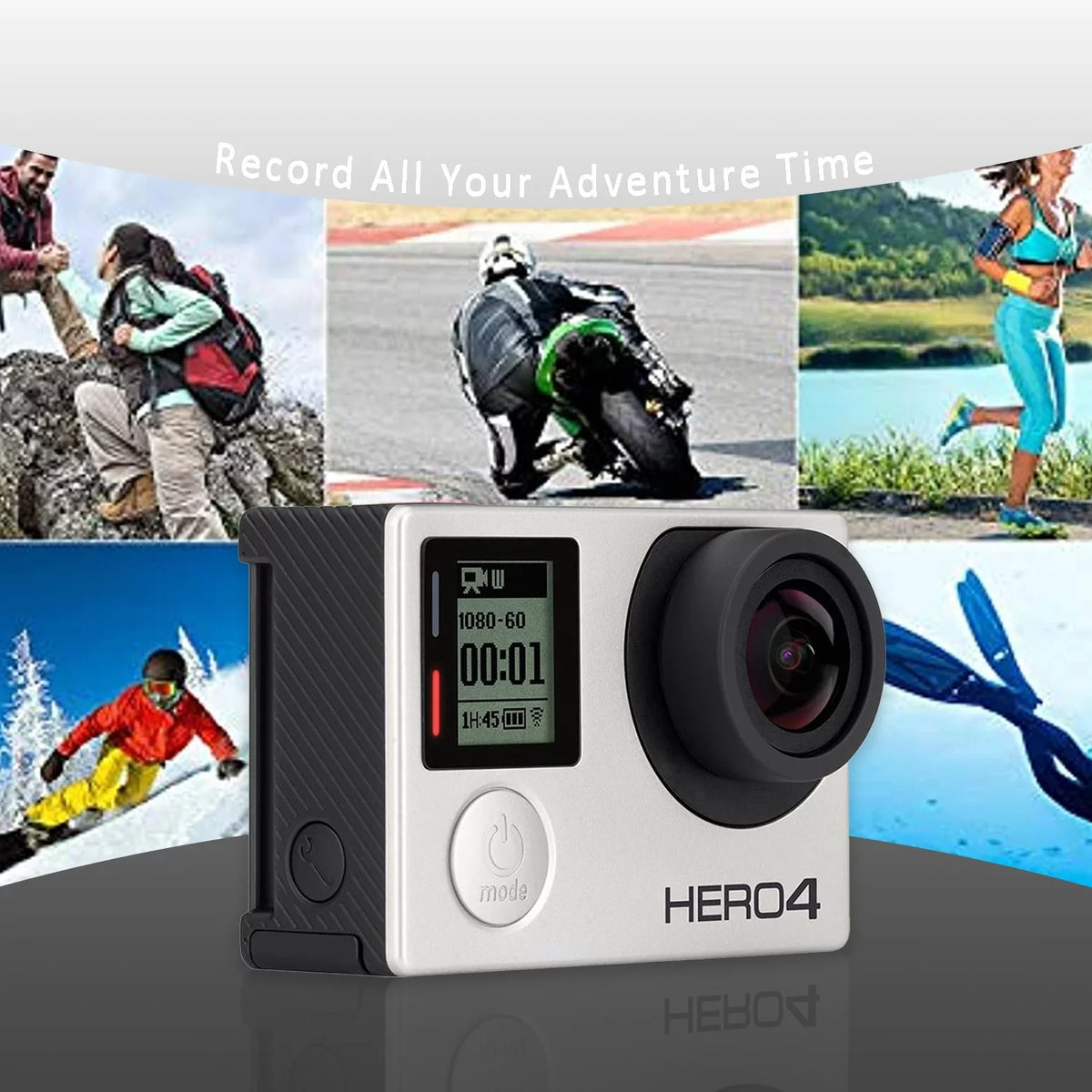 Restored GoPro Hero 4 Black Edition 12MP Waterproof Sizeports & Action Camera Camcorder 40m/131ft Underwater Waterproof Sizeurf Diving Camera With Waterproof Housing Case (Refurbished)